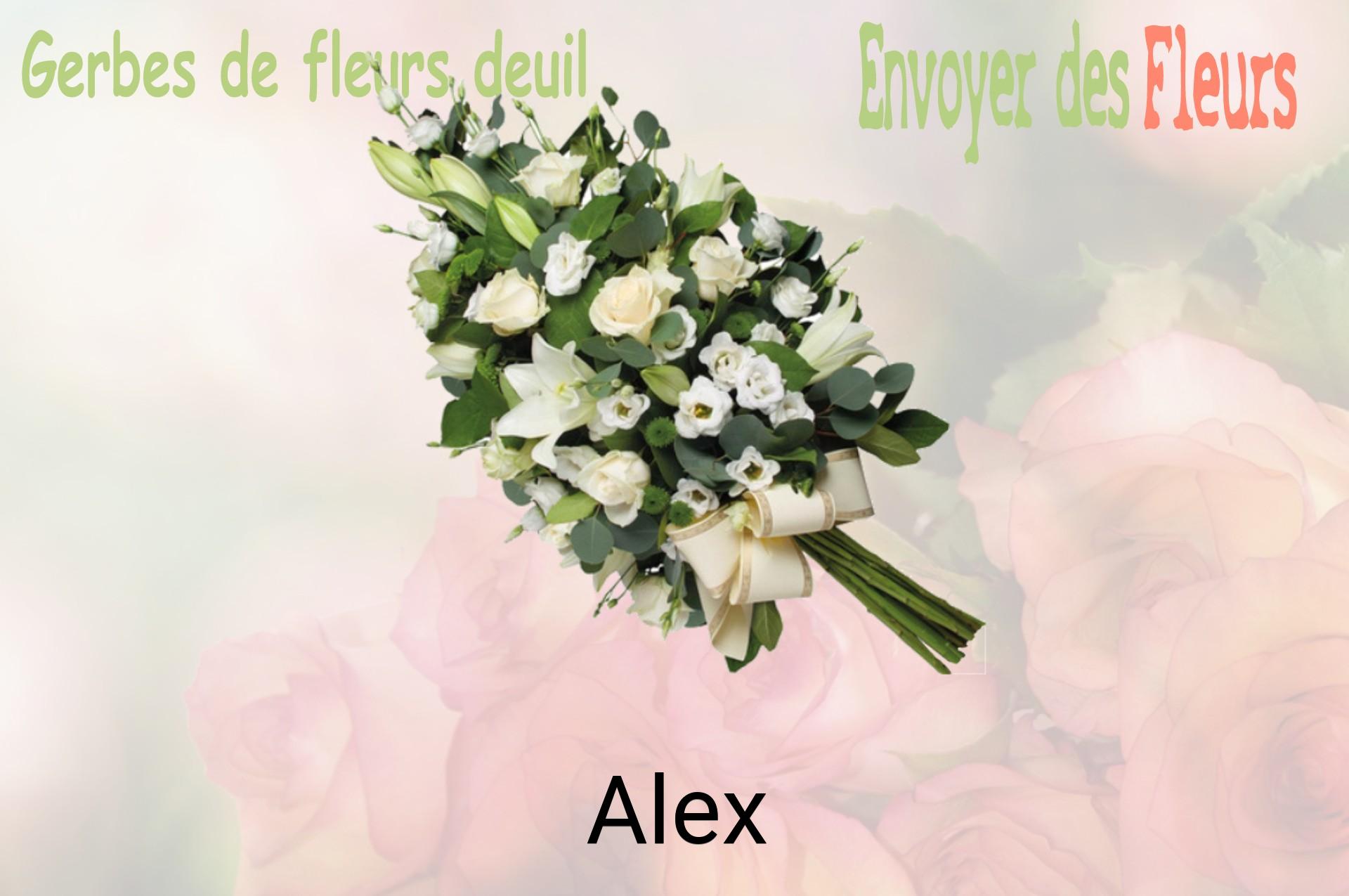 Gerbe de fleurs de deuil livrée à Alex